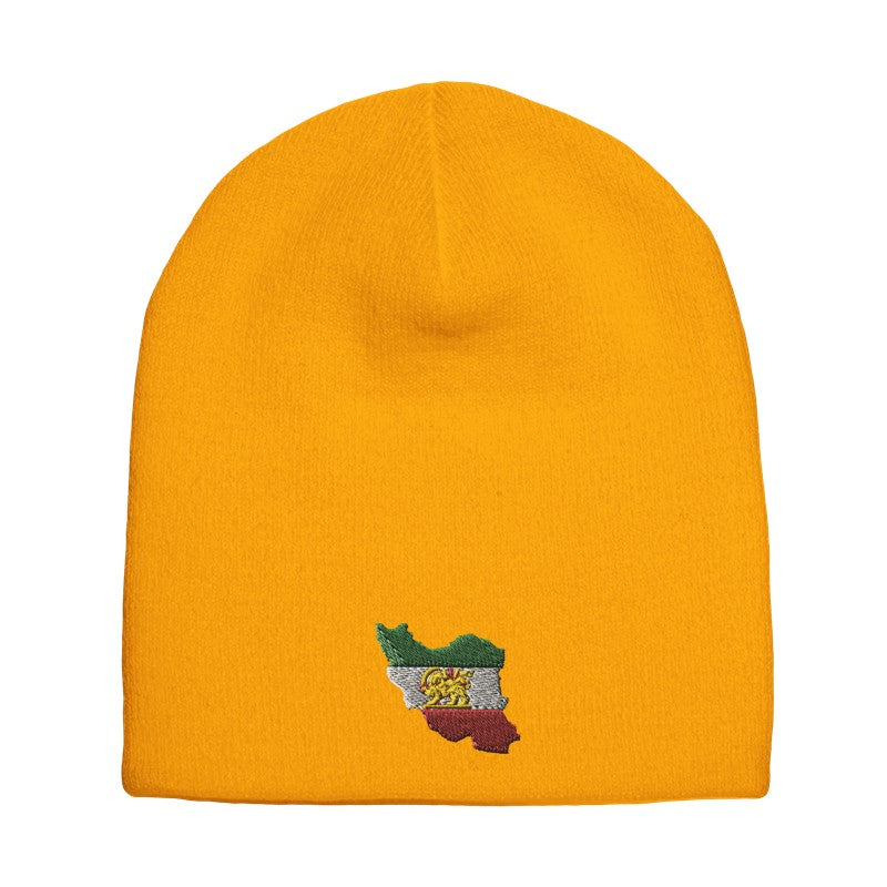 Adult Knit Beanie with Iran Flag Embroidery | پرچم ایران